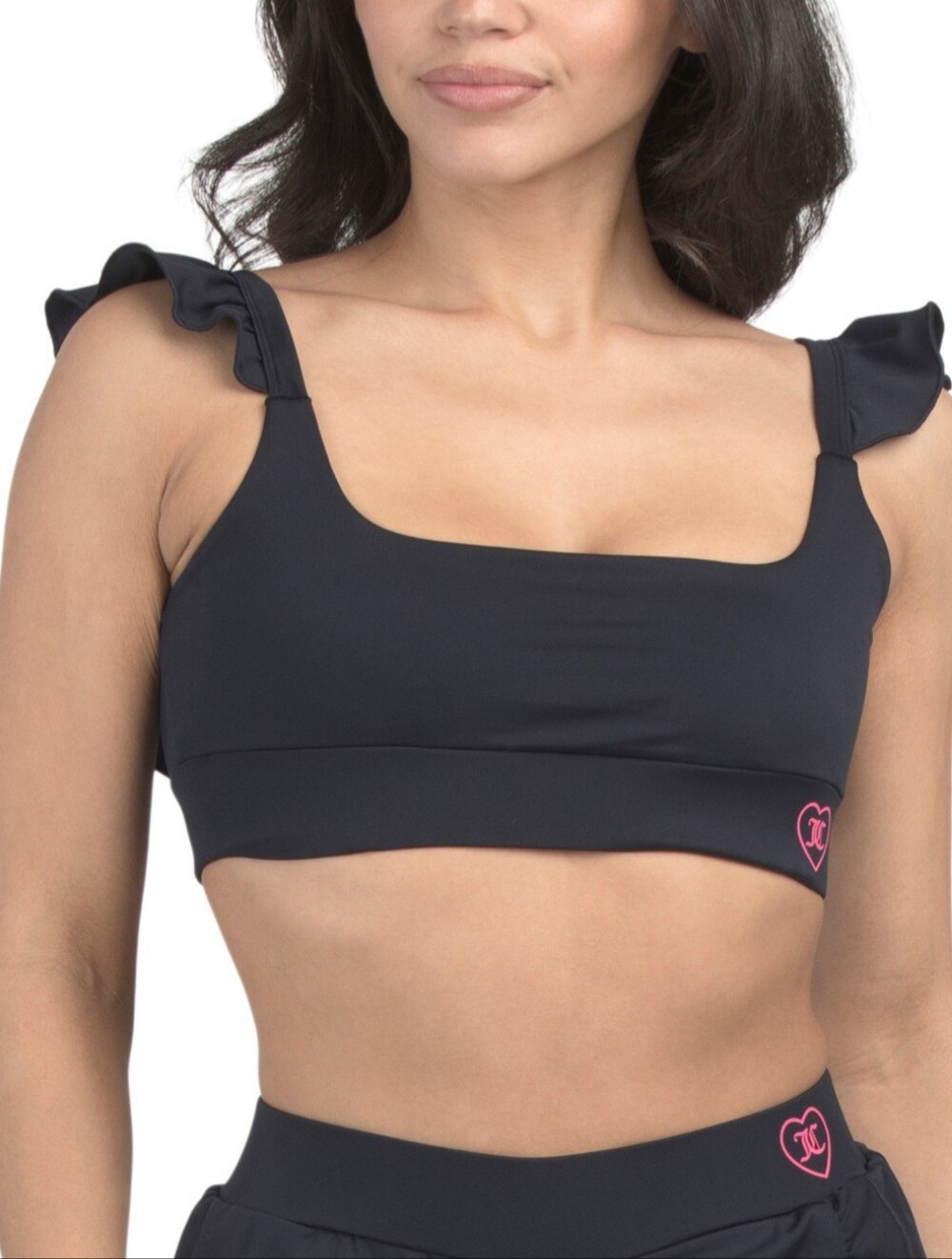 JUICY COUTURE💘 Ruffle Trim Bra Top With Heart Logo Detail SIZE S